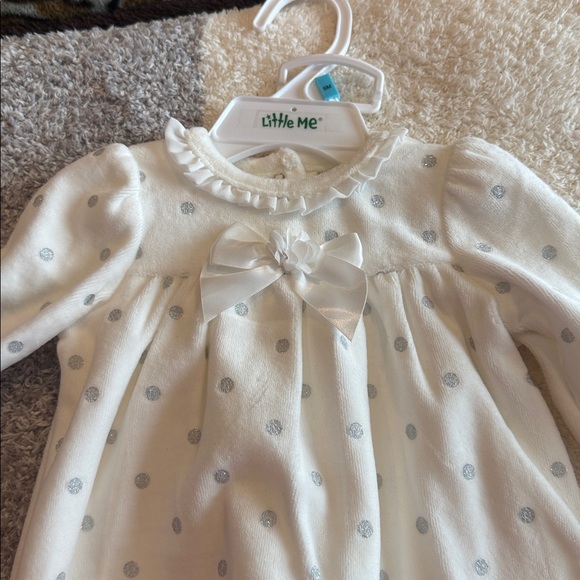 Little Me Cream and Gray Polka Dot Baby Set NWT - 6 month - Picture 4 of 5